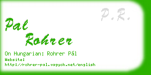 pal rohrer business card